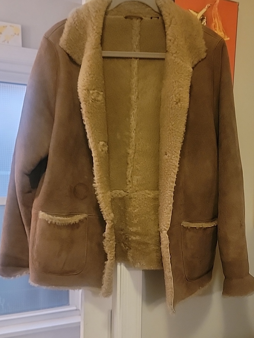 The Territory Ahead Brown Suede Shearling Jacket